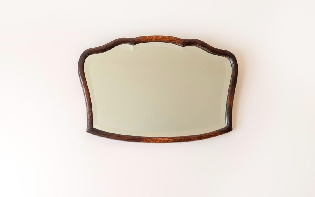 Antique Oak Wall Mirror - Dutch Victorian Wide Mirror