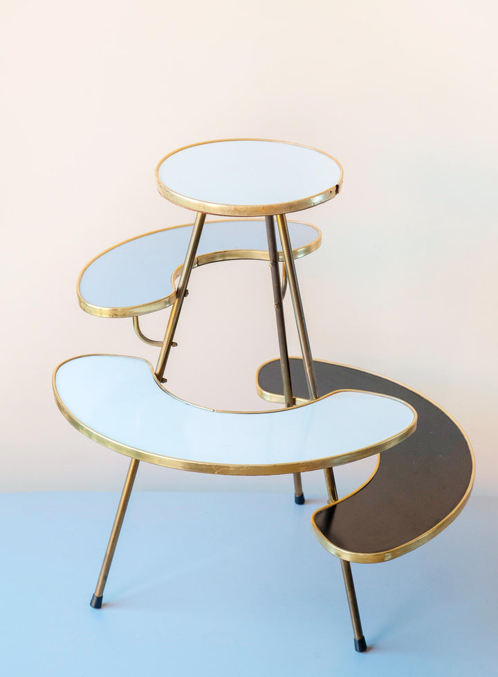 Vintage Tiered Plant Stand - Brass Mid Century Table