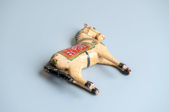 Small Antique Indian Rajasthani Wooden Wedding Horse