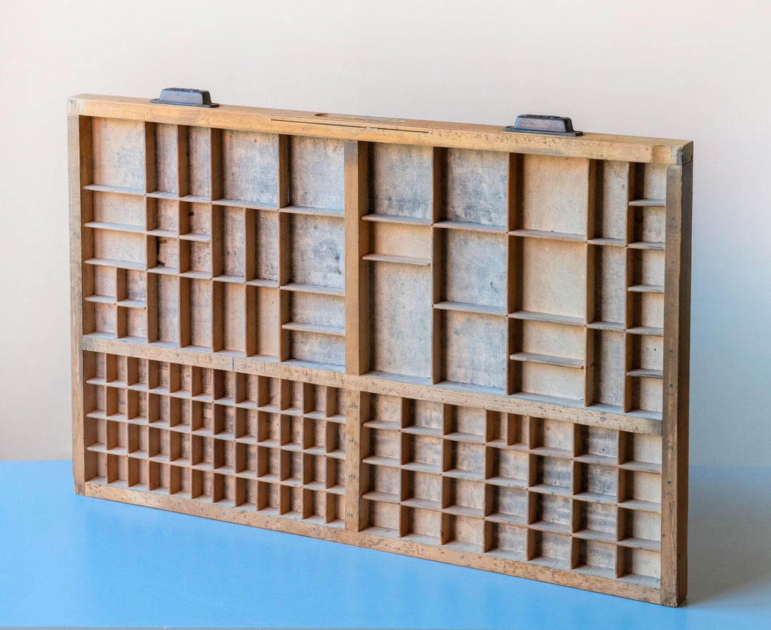 Vintage Printers Tray - Dutch Wooden Letterpress Drawer