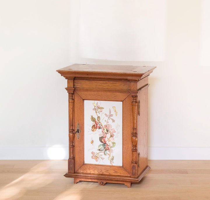 Antique German Neo-Gothic Oak Wall Cabinet