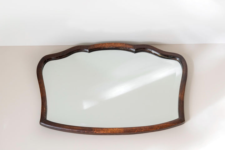 Antique Oak Wall Mirror - Dutch Victorian Wide Mirror
