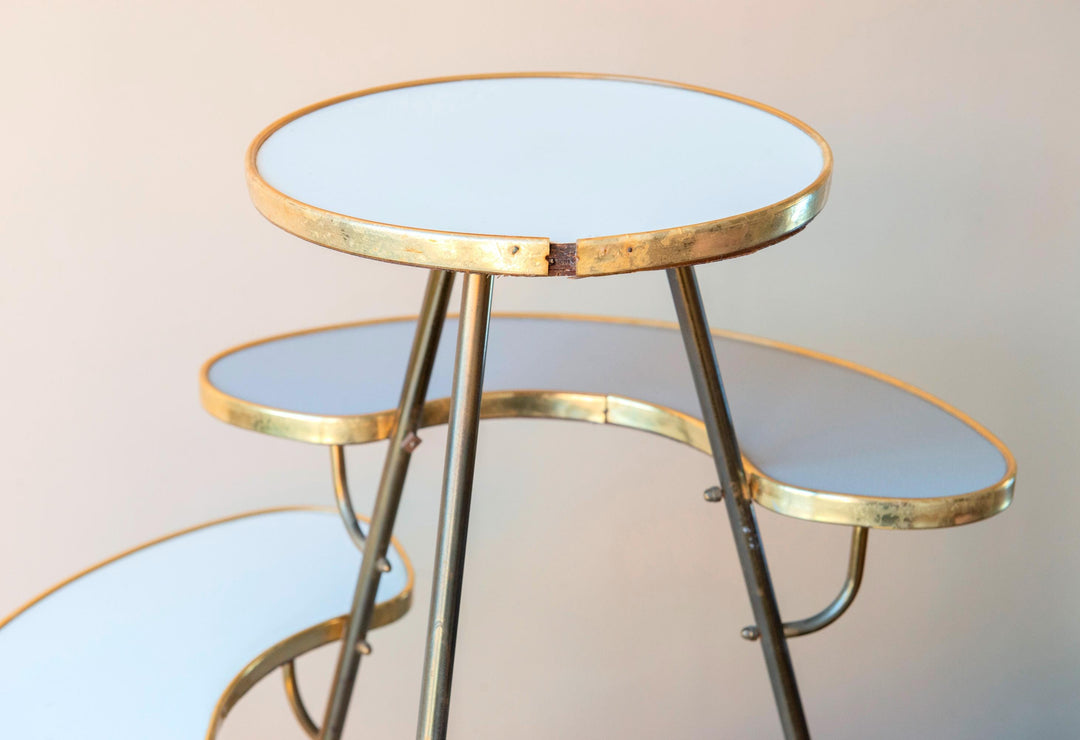 Vintage Tiered Plant Stand - Brass Mid Century Table