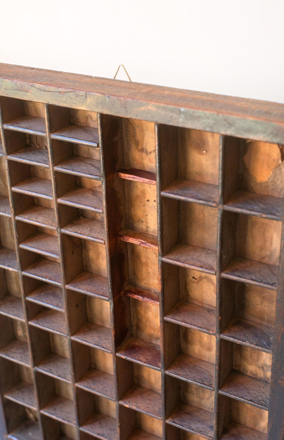Antique Wooden Printer’s Tray - Oak Letterpress Shadow Box