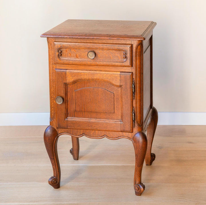 Vintage French Nightstand - Louis XV Style Bedside Cabinet