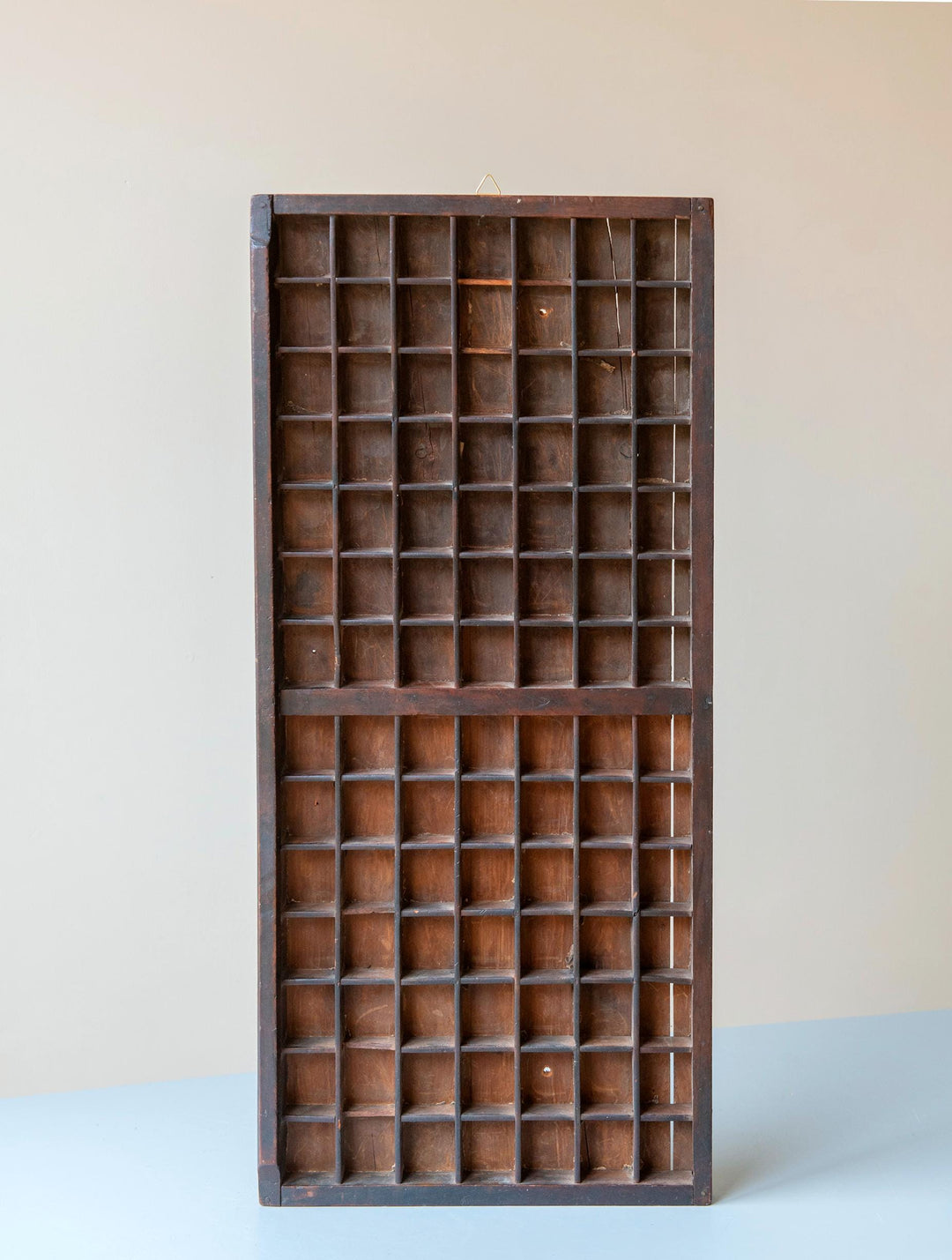 Antique Printer's Tray - Wooden Letterpress Type Case