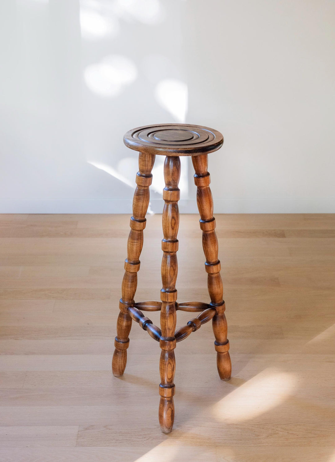 Vintage French Plant Stand - Tall Bobbin Pedestal