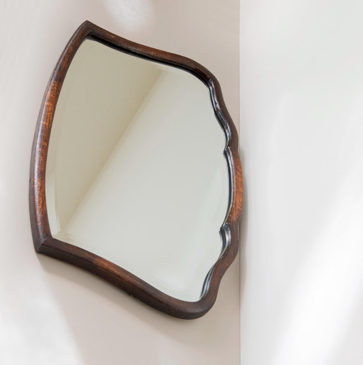 Antique Oak Wall Mirror - Dutch Victorian Wide Mirror