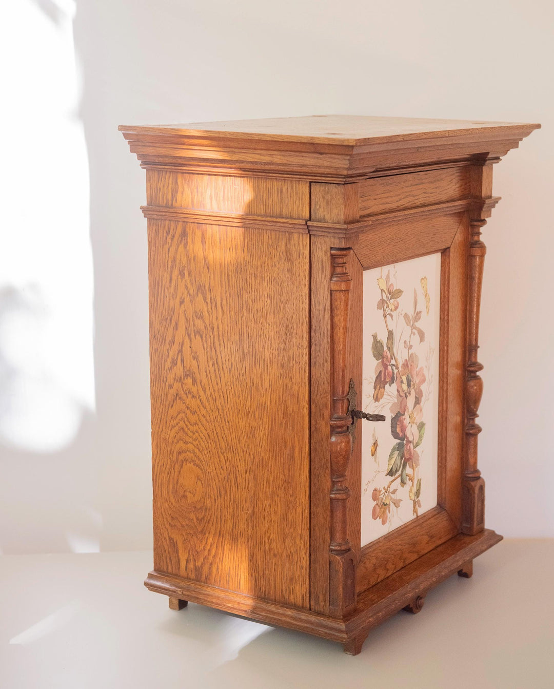 Antique German Neo-Gothic Oak Wall Cabinet