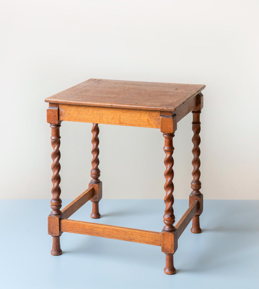 Antique Oak Barley Twist Side Table