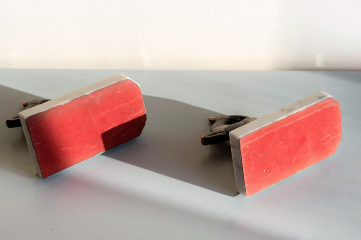 French Art Deco Gazelle Bookends on Marble Bases