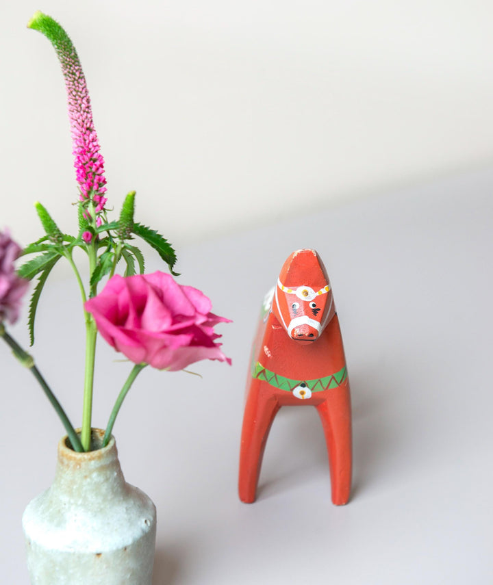 Vintage Swedish Red Dala Horse Statue – 1970s