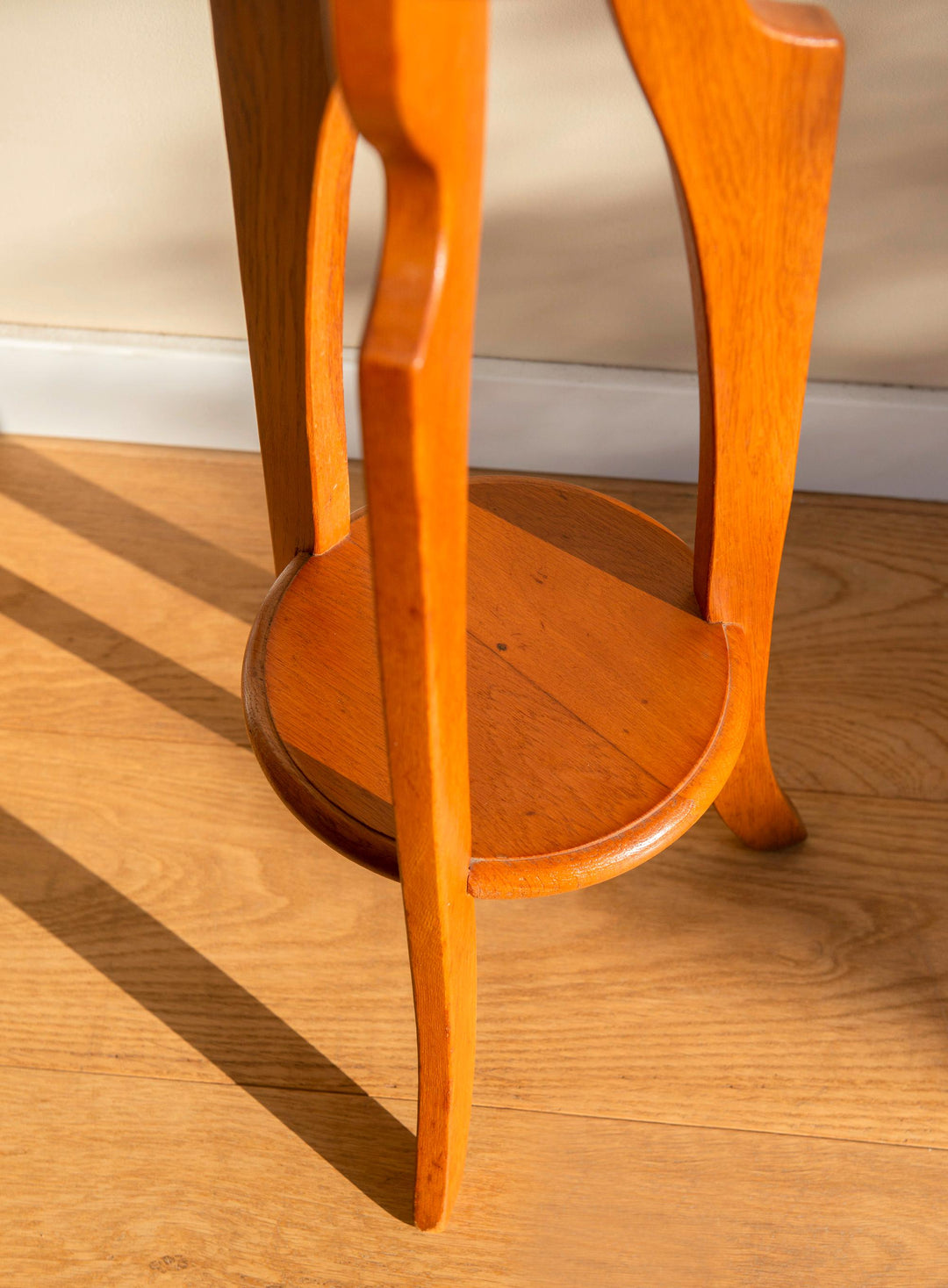 Vintage Art Deco Plant Stand - Round Wooden Etagere