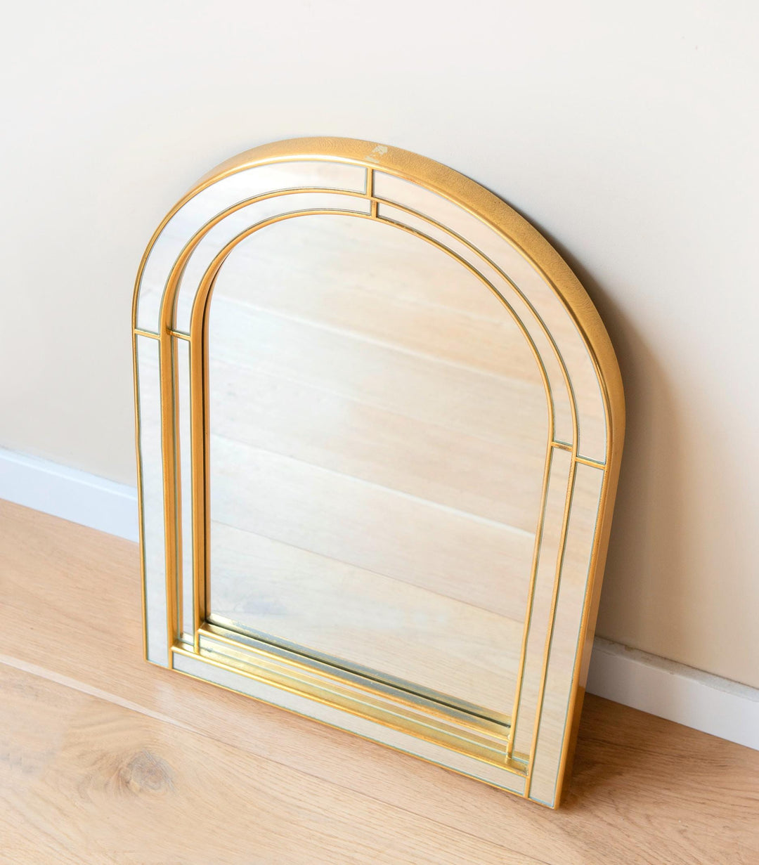 Vintage Deknudt Wall Mirror - Gold Arched Frame