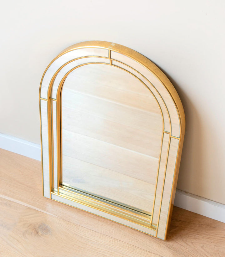 Vintage Deknudt Wall Mirror - Gold Arched Frame