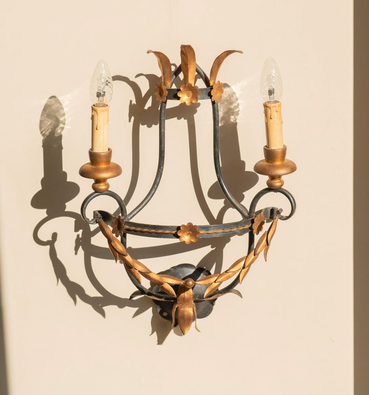 Italian Florentine Wall Sconce, 1960s