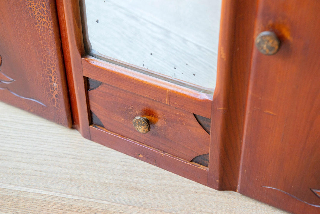 Antique French Medicine Cabinet with Mirror – Art Nouveau Style