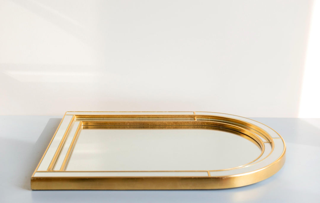 Vintage Deknudt Wall Mirror - Gold Arched Frame