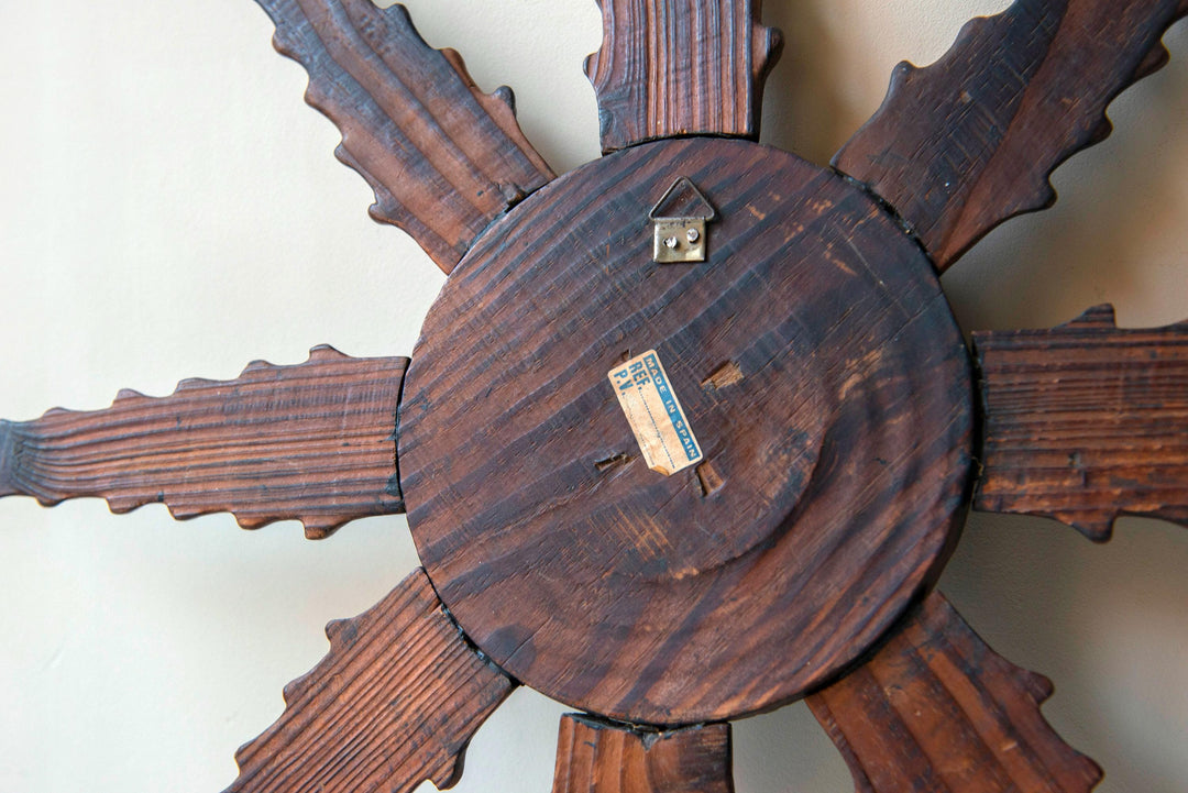 Vintage Spanish Carved Sunburst Mirror, 1960s