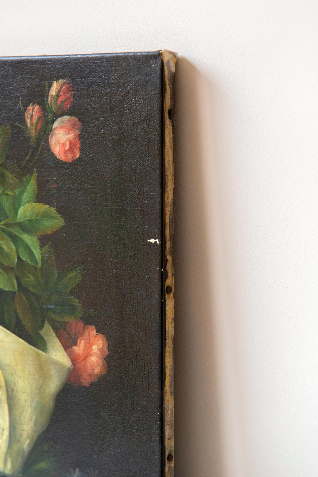 Antique Dutch Still Life Flower Painting on Canvas, 1900s