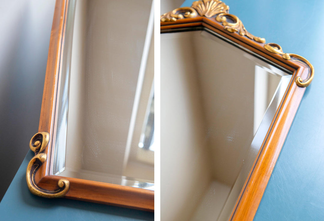 Ornate Vintage Wall Mirror - Beveled Glass