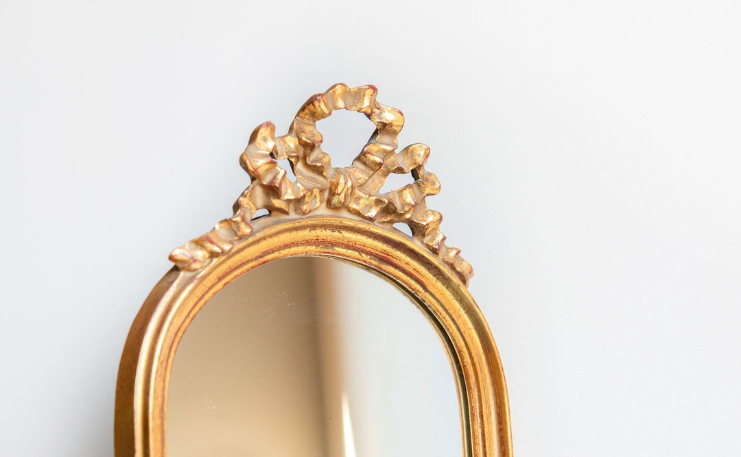 Vintage DeKnudt Belgian Gilt Bow Mirror, 1960s