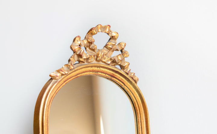 Vintage DeKnudt Belgian Gilt Bow Mirror, 1960s