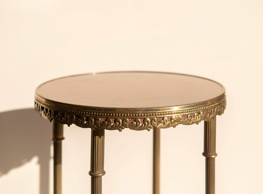 Brass Round Side Table - Hollywood Regency Plant Stand