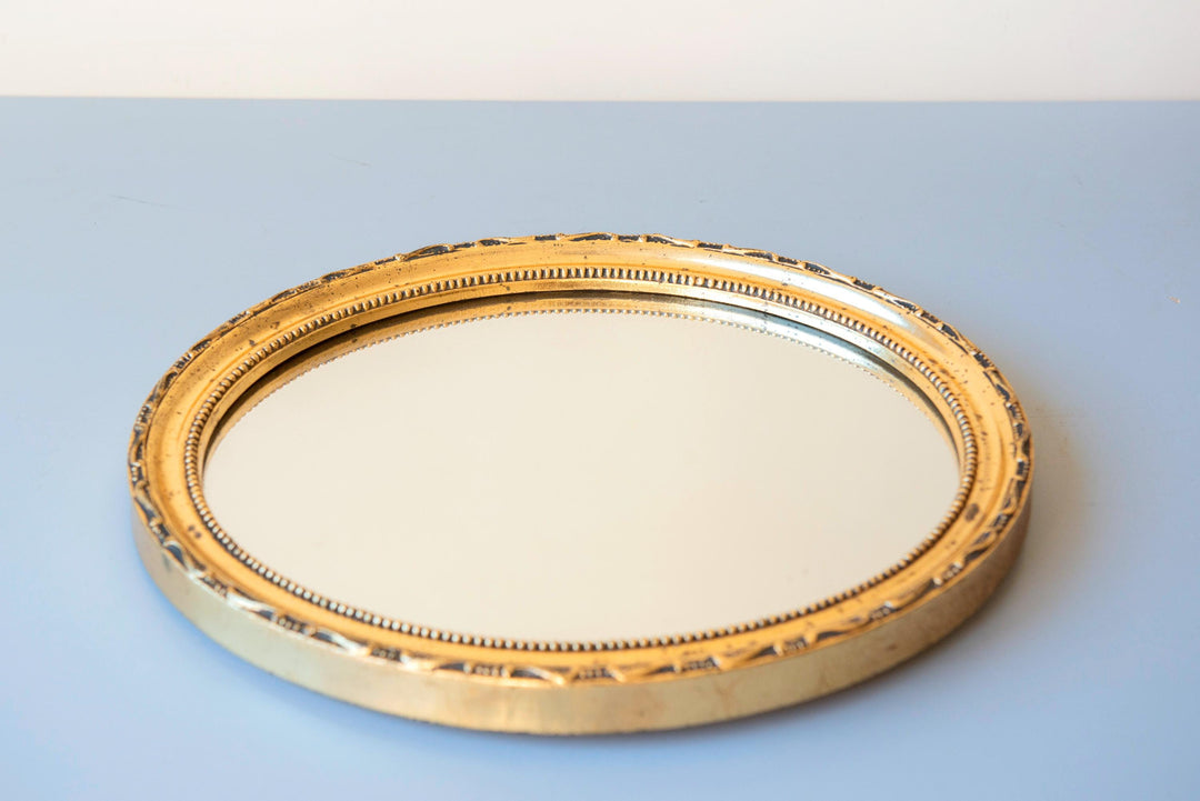 Vintage Dutch Oval Gold Mirror - Pieterman, 1960s