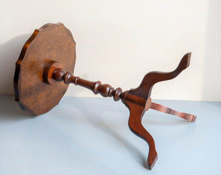Antique Leather Top Wine Table