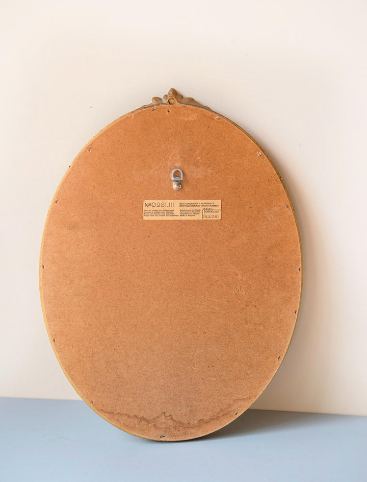 Vintage Deknudt Oval Mirror - Gilt Wood Floral Crest