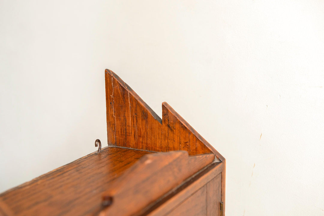 Antique French Wall Cabinet With Foxed Mirror