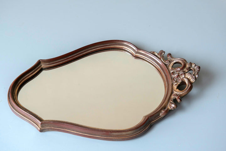 Belgian Scalloped Wall Mirror with Crest, Deknudt 1960s