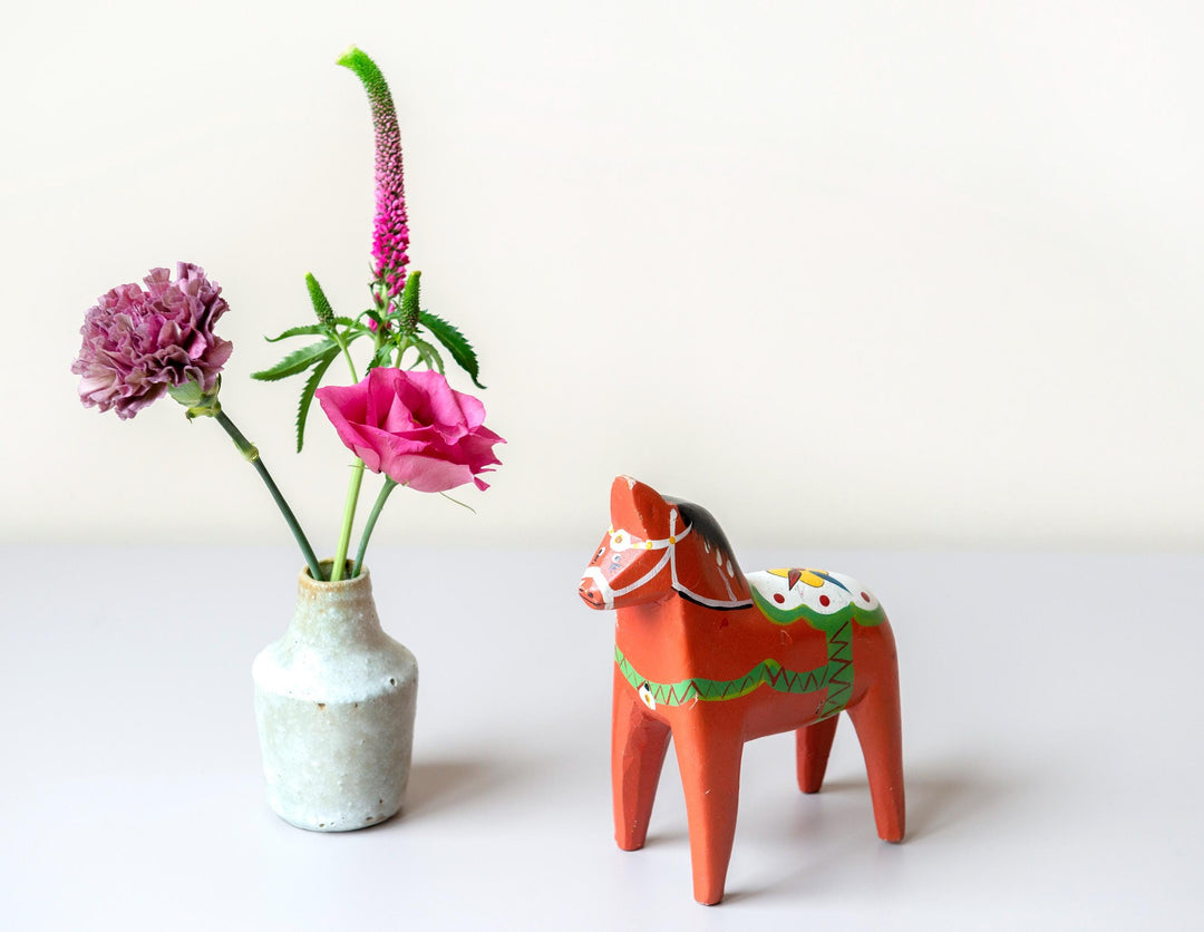 Vintage Swedish Red Dala Horse Statue – 1970s