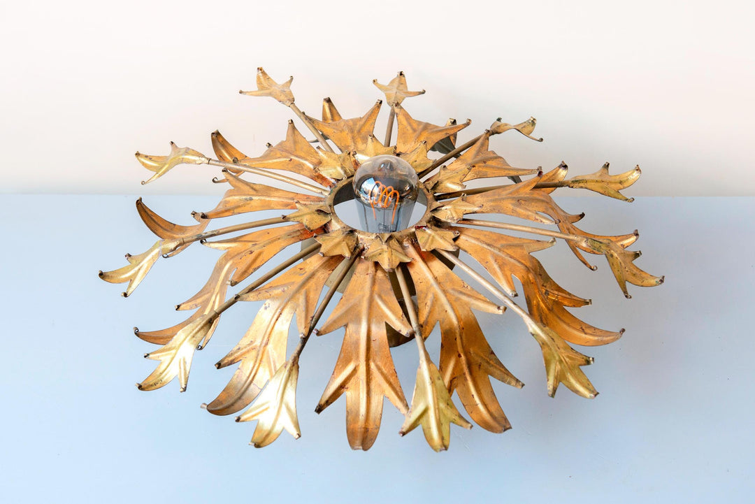 Italian Sunburst Ceiling Lamp, 1960s