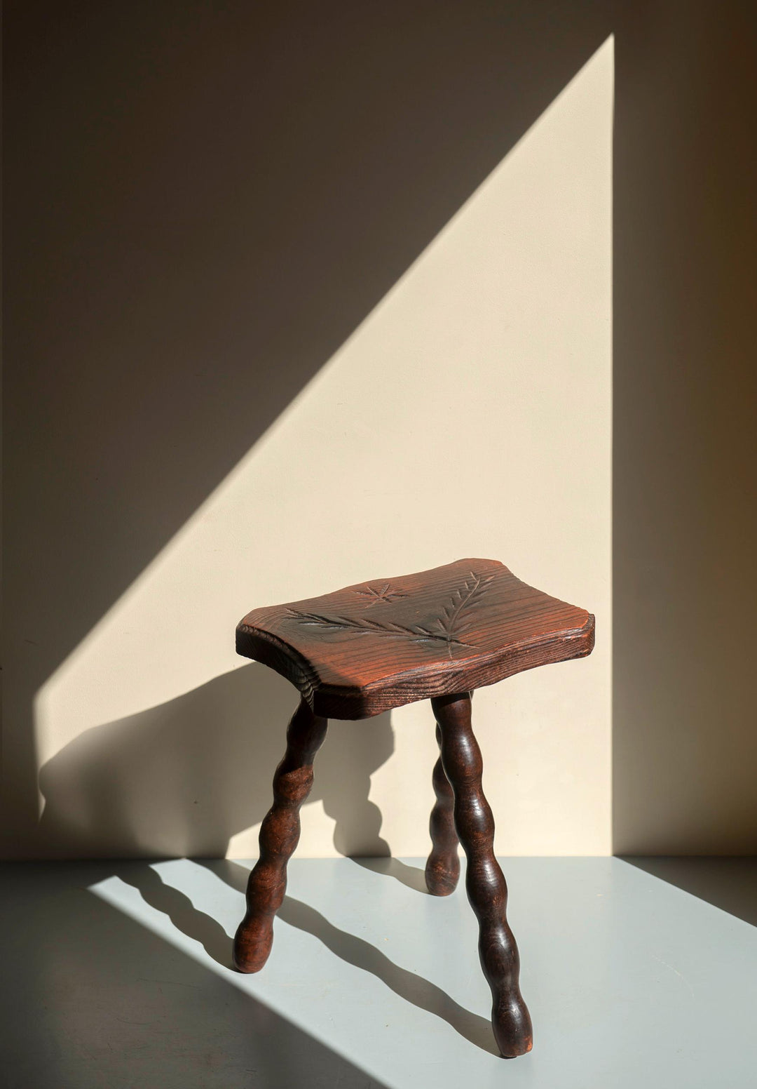 Antique Rustic French Bobbin Stool