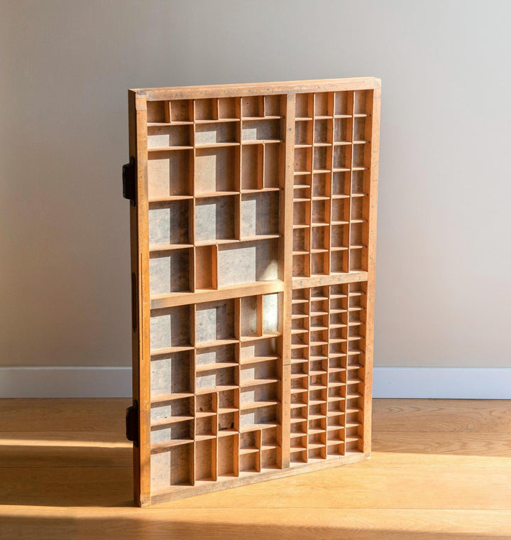 Vintage Printers Tray - Dutch Wooden Letterpress Drawer