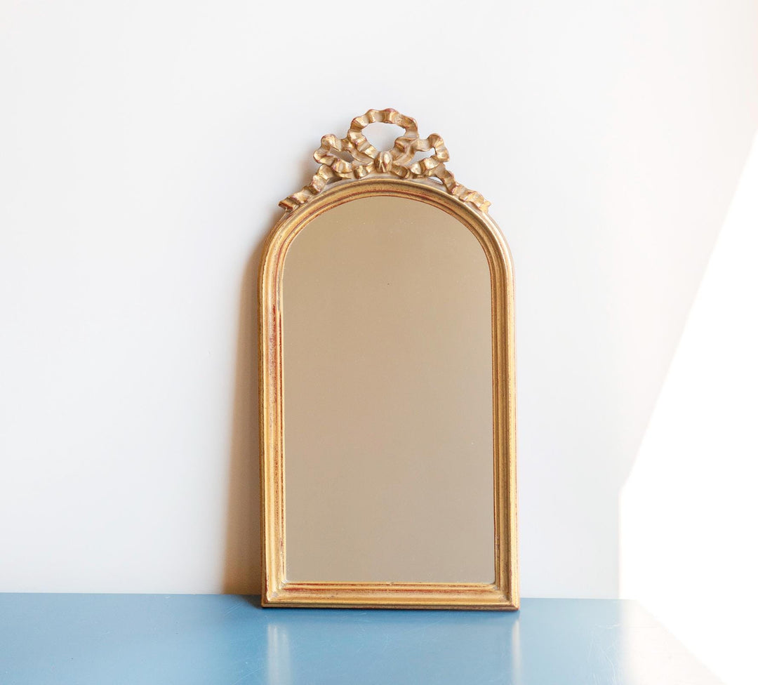 Vintage DeKnudt Belgian Gilt Bow Mirror, 1960s