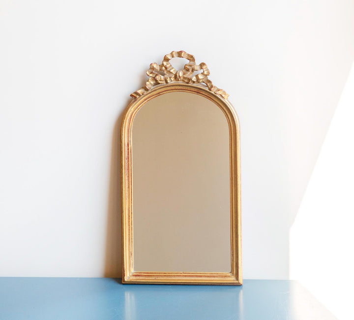 Vintage DeKnudt Belgian Gilt Bow Mirror, 1960s
