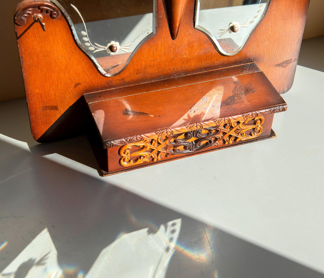 Vintage Butterfly Mirror Cabinet - Art Deco Storage Unit