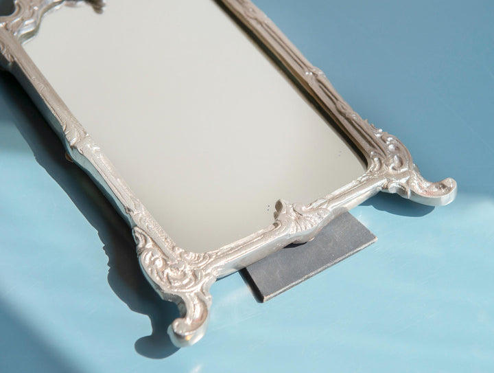 Vintage Ornate Silver Table Mirror