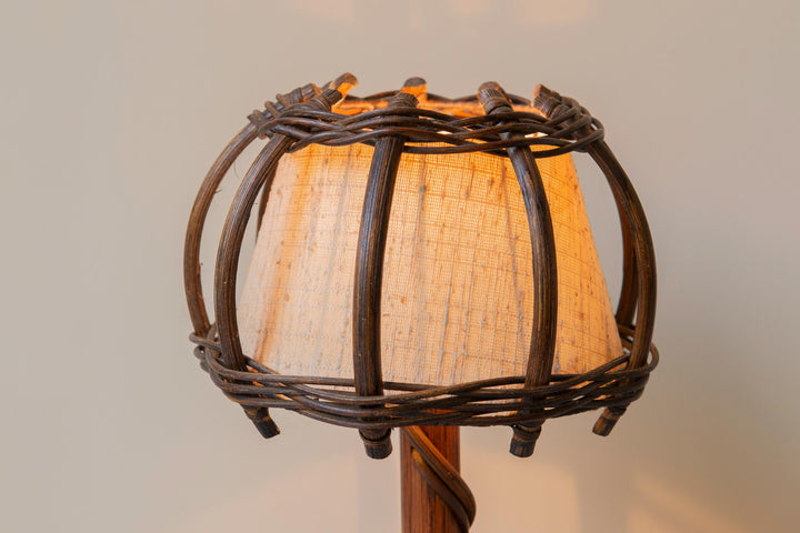 Vintage Bamboo Table Lamp by Louis Sognot, 1950s