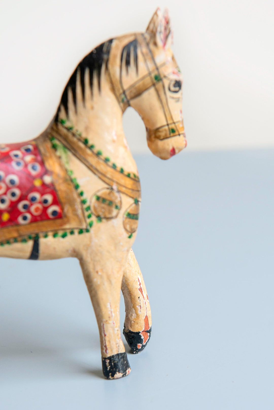 Small Antique Indian Rajasthani Wooden Wedding Horse
