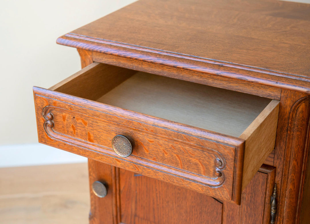 Vintage French Nightstand - Louis XV Style Bedside Cabinet