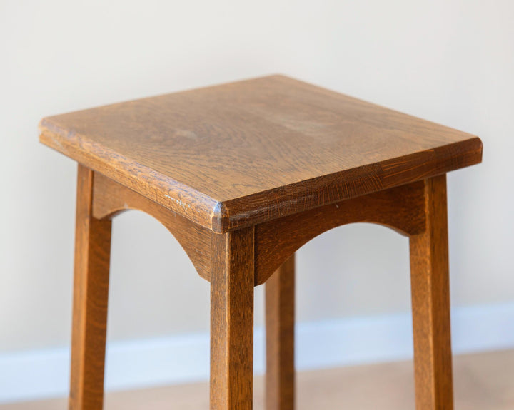 Vintage Dutch Oak Plant Stand with Spindle Details