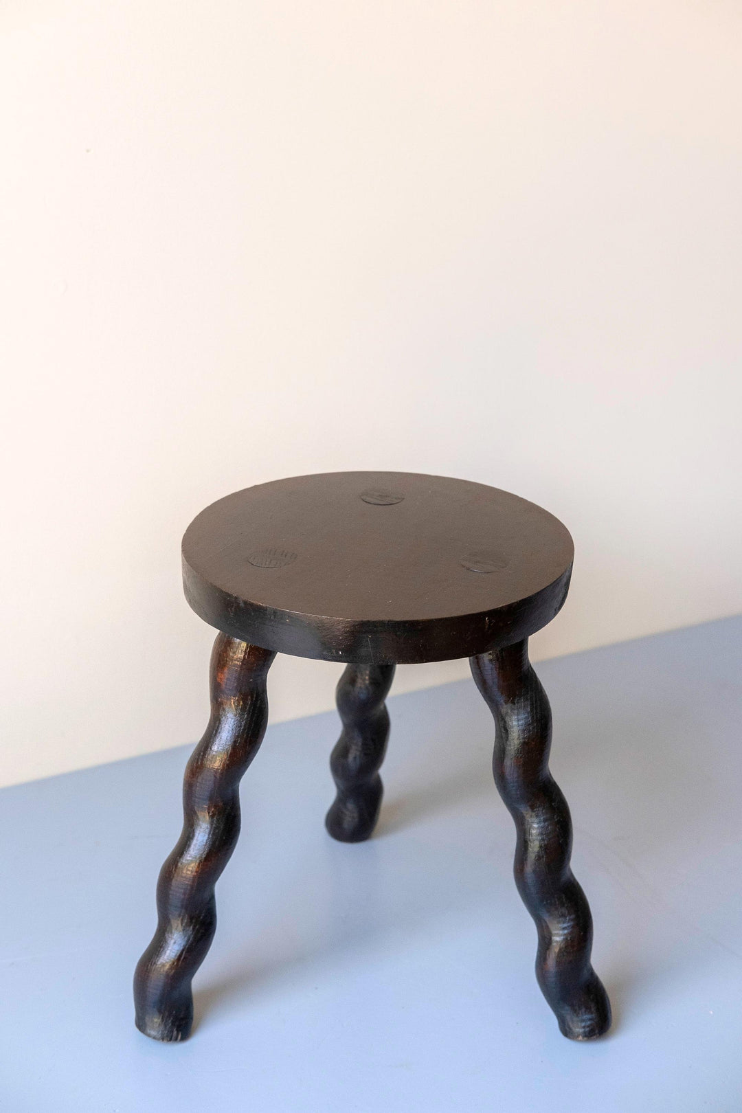 Antique Barley Twist Milking Stool - Handcrafted Oak Plant Stand