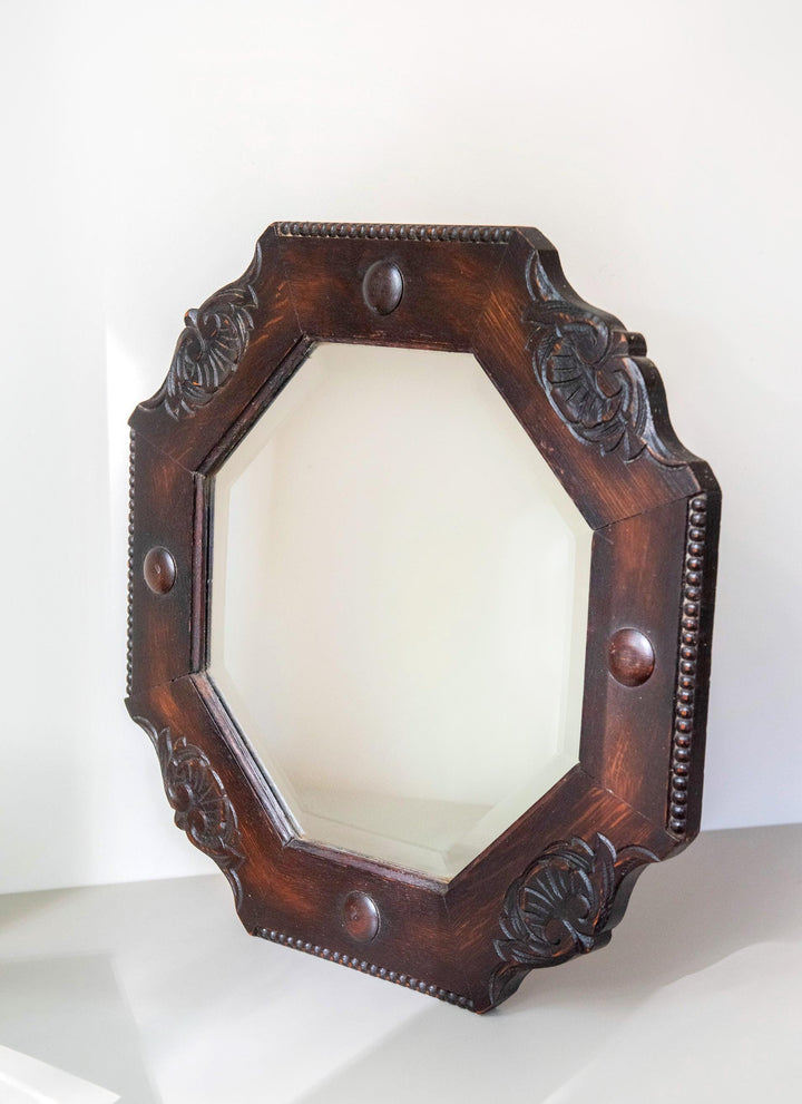 Antique Art Deco Octagonal Wall Mirror - Amsterdam School