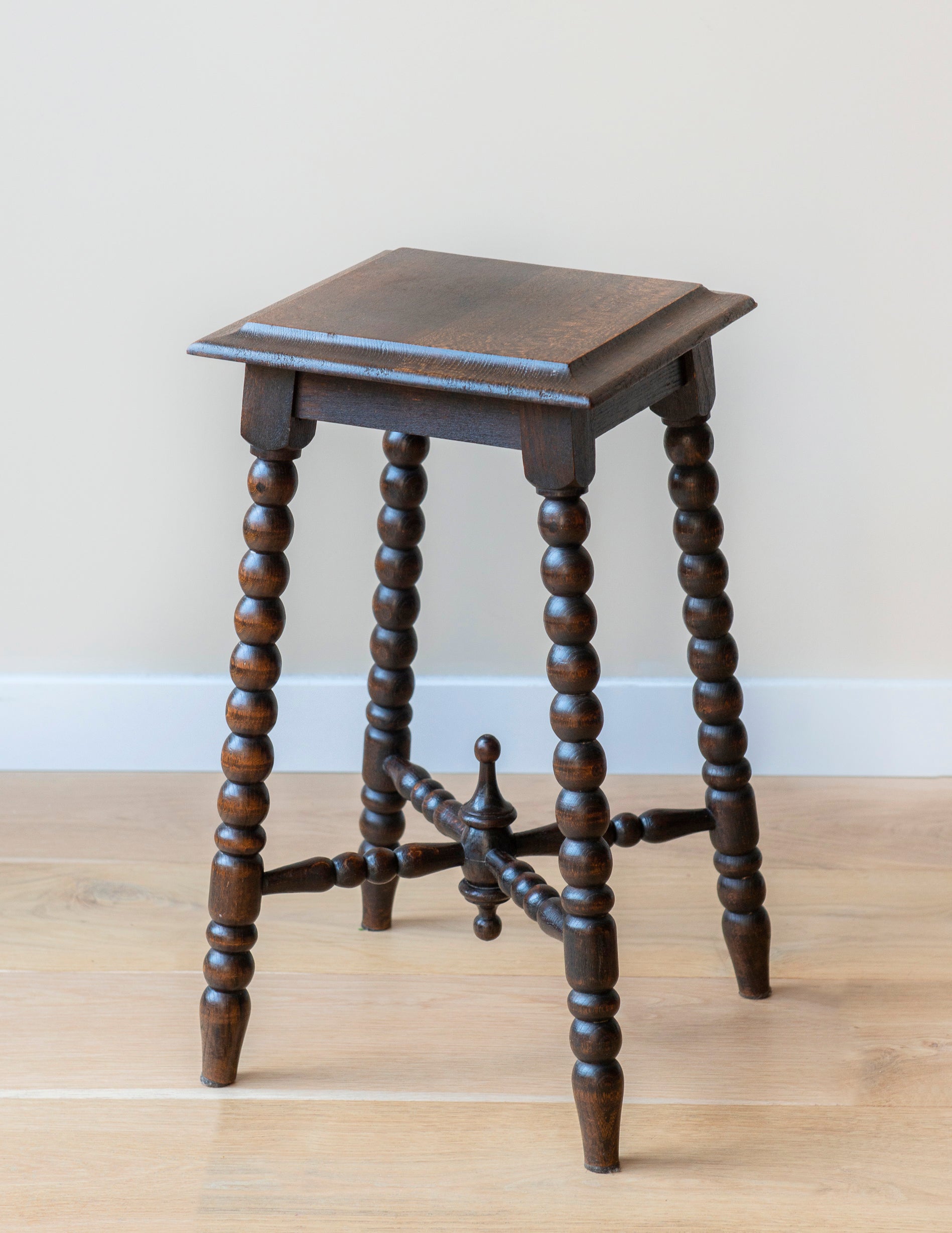 Antique Square Side Table With Bobbin Legs, 1920s – Curated