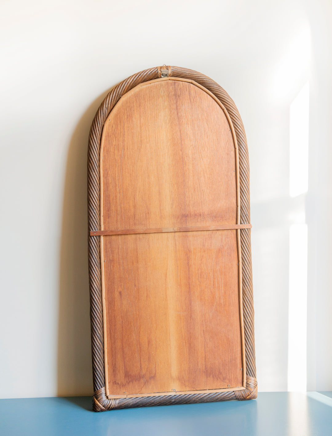 Large Vintage Rattan Arch Mirror
