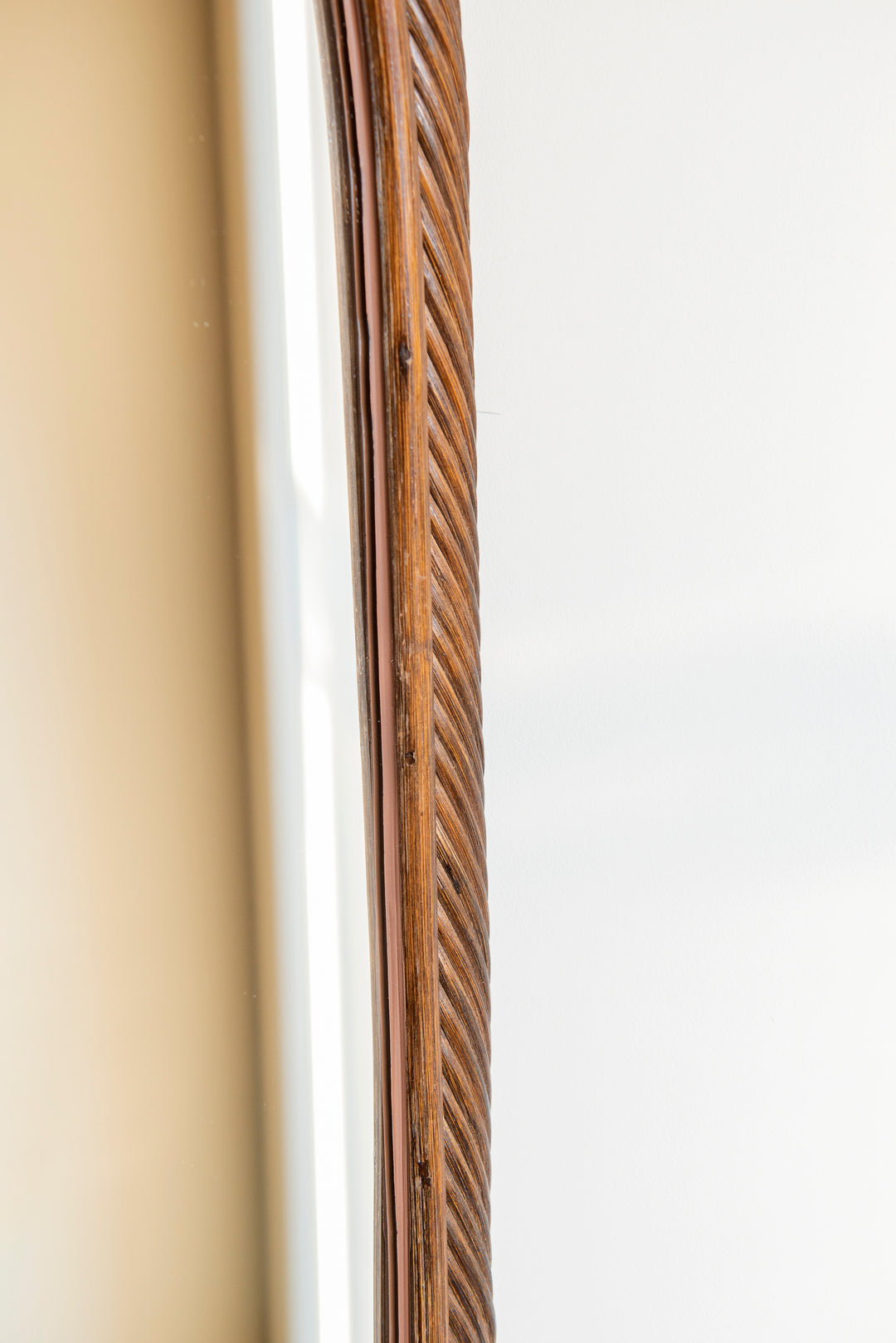 Large Vintage Rattan Arch Mirror